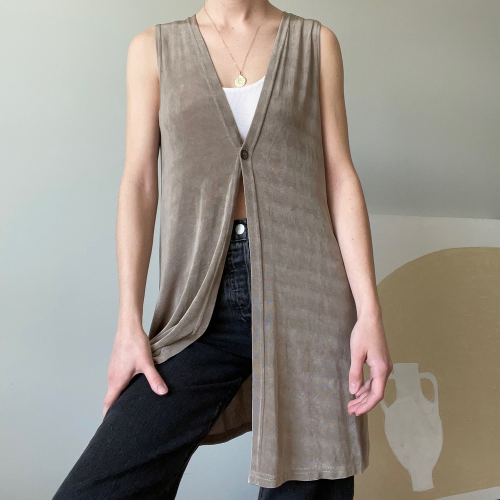 Vintage Career Moves Long Cardigan Tank Top